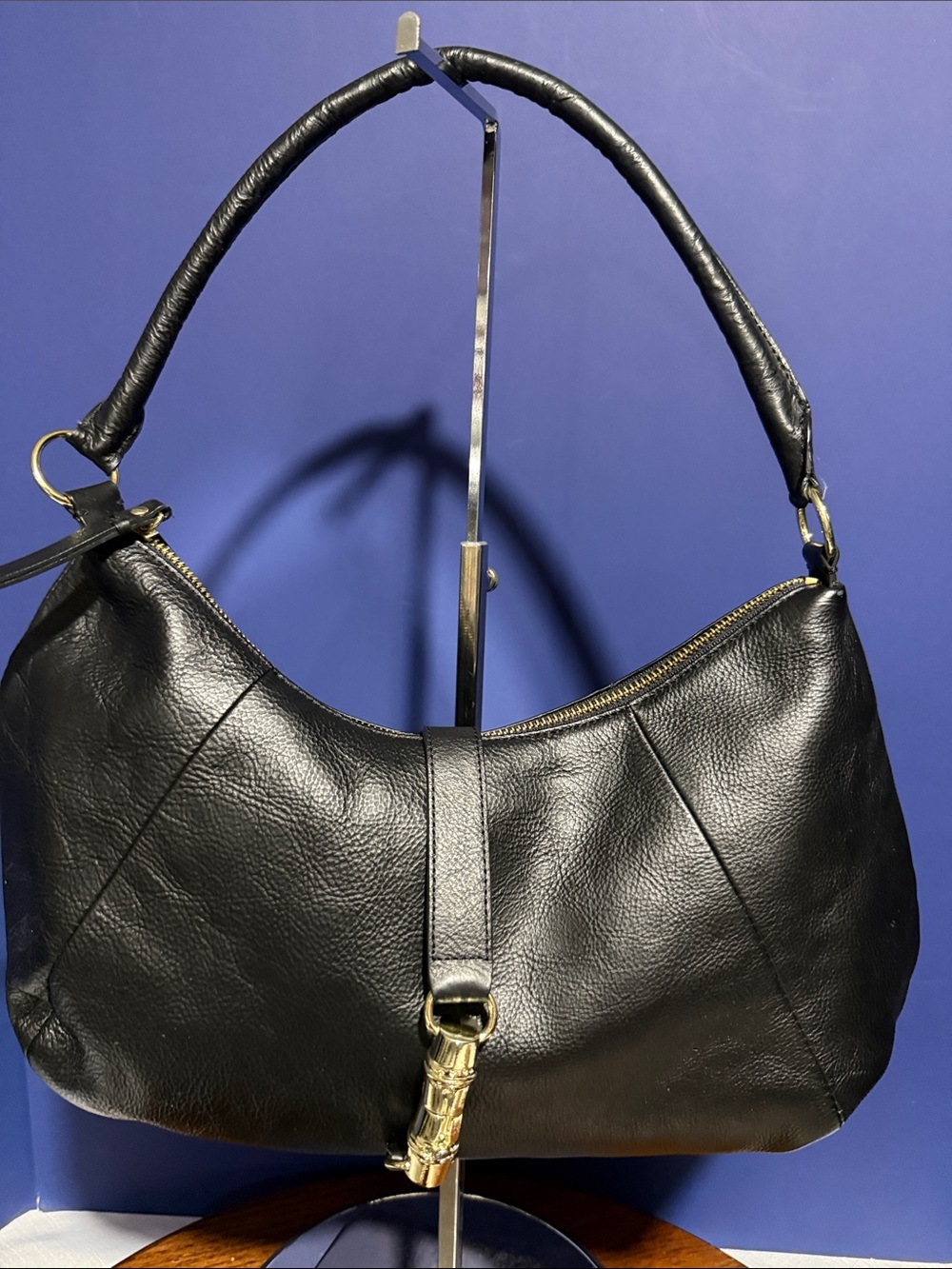 Banana Republic Cartera Black Leather Shoulder